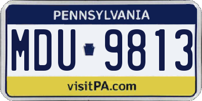 PA license plate MDU9813