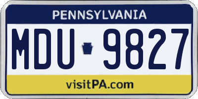 PA license plate MDU9827