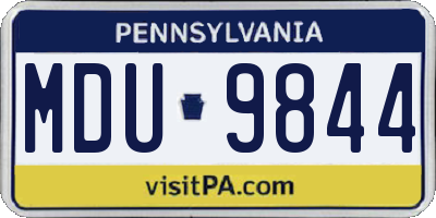 PA license plate MDU9844