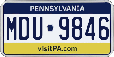 PA license plate MDU9846