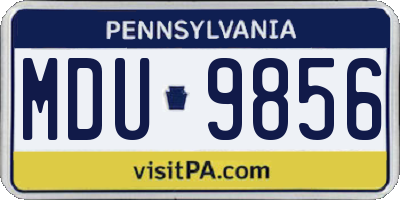 PA license plate MDU9856