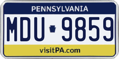 PA license plate MDU9859