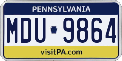 PA license plate MDU9864