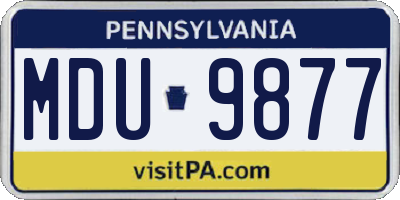 PA license plate MDU9877