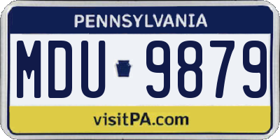 PA license plate MDU9879