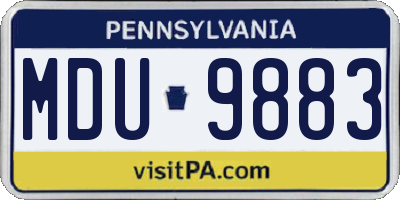 PA license plate MDU9883