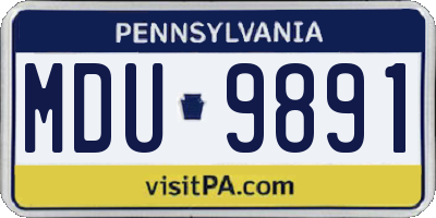 PA license plate MDU9891