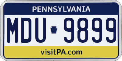 PA license plate MDU9899