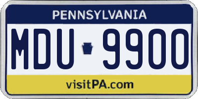 PA license plate MDU9900