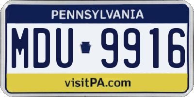 PA license plate MDU9916