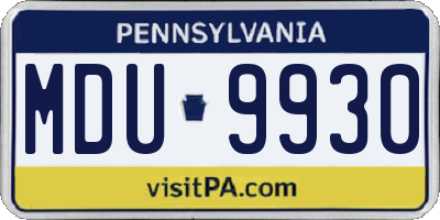 PA license plate MDU9930