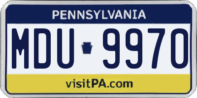 PA license plate MDU9970