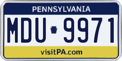 PA license plate MDU9971