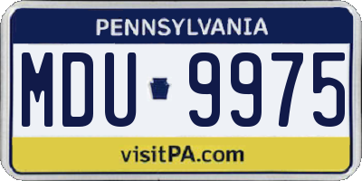 PA license plate MDU9975