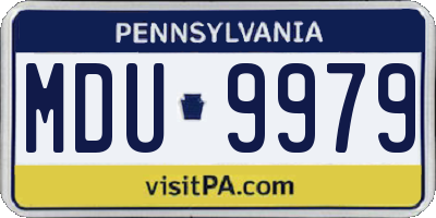 PA license plate MDU9979