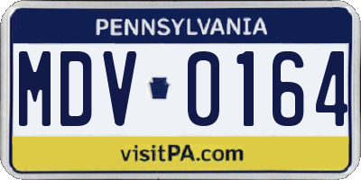 PA license plate MDV0164