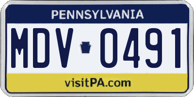 PA license plate MDV0491