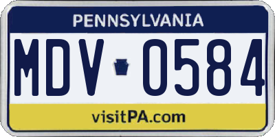 PA license plate MDV0584