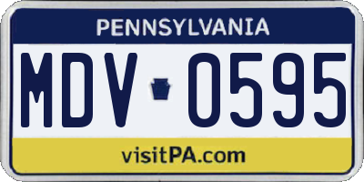 PA license plate MDV0595