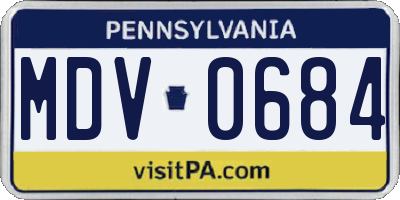 PA license plate MDV0684