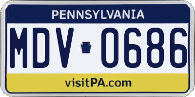 PA license plate MDV0686