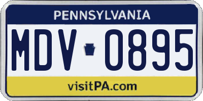 PA license plate MDV0895