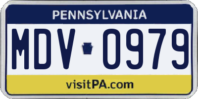 PA license plate MDV0979