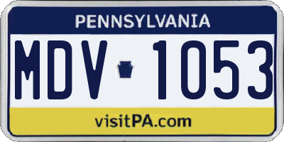 PA license plate MDV1053