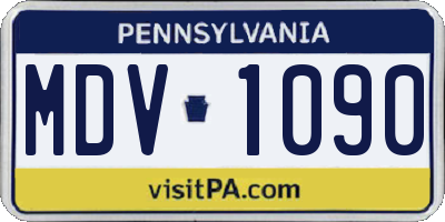 PA license plate MDV1090