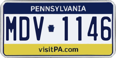 PA license plate MDV1146