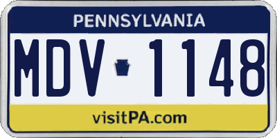 PA license plate MDV1148