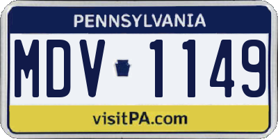 PA license plate MDV1149