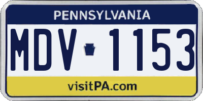 PA license plate MDV1153