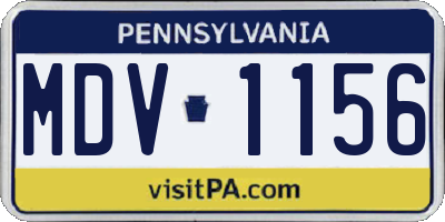 PA license plate MDV1156