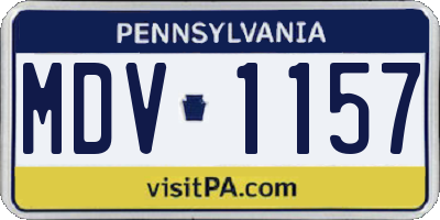 PA license plate MDV1157