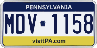 PA license plate MDV1158