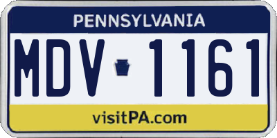 PA license plate MDV1161