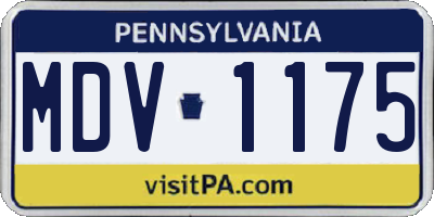 PA license plate MDV1175