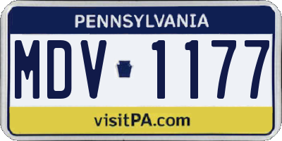 PA license plate MDV1177