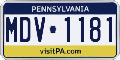 PA license plate MDV1181