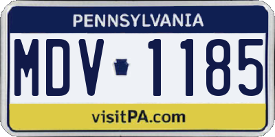 PA license plate MDV1185