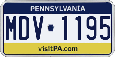 PA license plate MDV1195