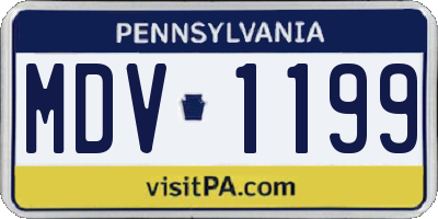 PA license plate MDV1199