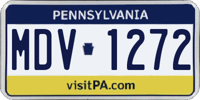 PA license plate MDV1272