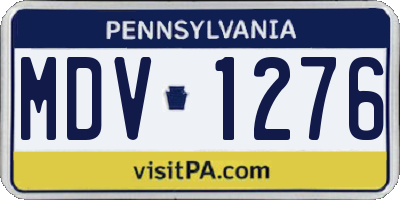 PA license plate MDV1276