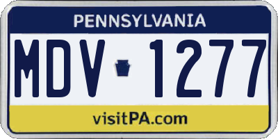 PA license plate MDV1277