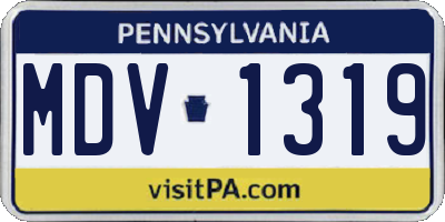 PA license plate MDV1319