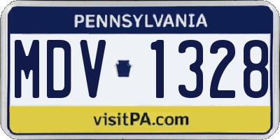 PA license plate MDV1328