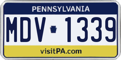 PA license plate MDV1339