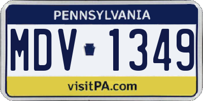 PA license plate MDV1349